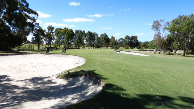 The 2nd green at Cranbourne Golf Club
