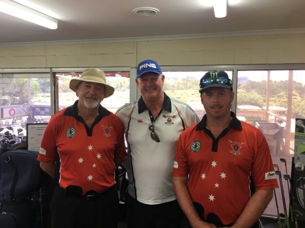 Daynor Mal and Brad from Police group at Alice Springs Golf Club