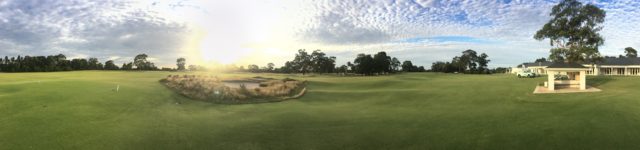 Panoramic view from 1st Tee at Kingston Heath Golf Club