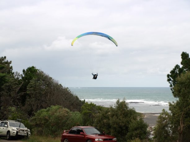 Parasailing near the 6th green at Flinders Golf Club