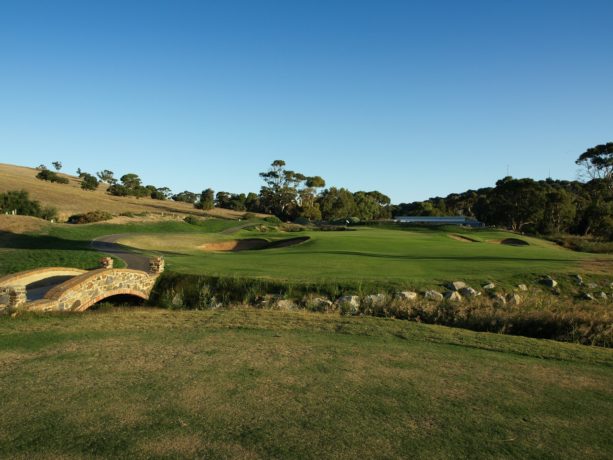 The 14th green at Links Lady Bay Golf Resort