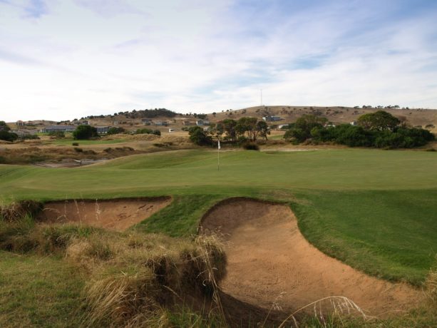 The 7th green at Links Lady Bay Golf Resort