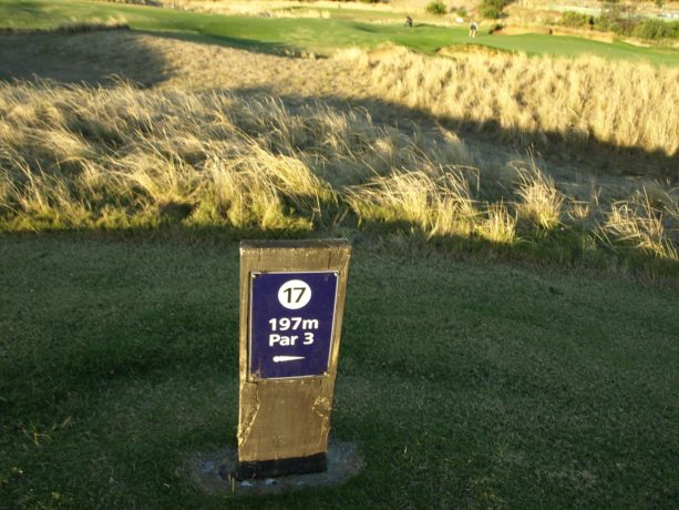 Hole marker at Links Lady Bay Golf Resort