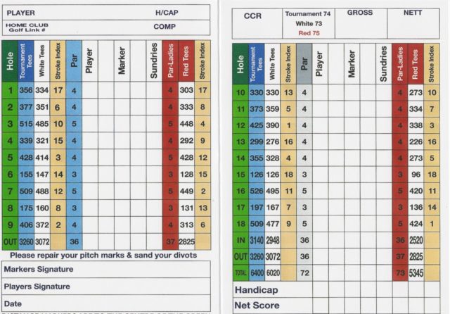 Scorecard for Links Lady Bay Golf Resort