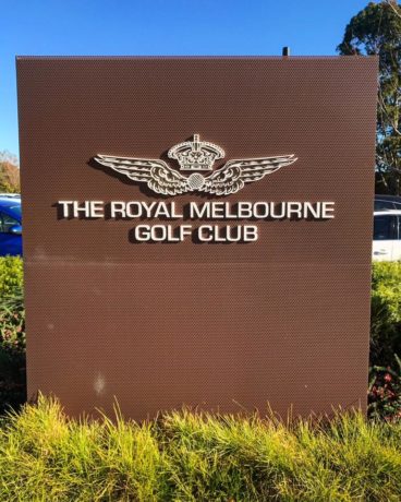 Sign at Royal Melbourne Golf Club