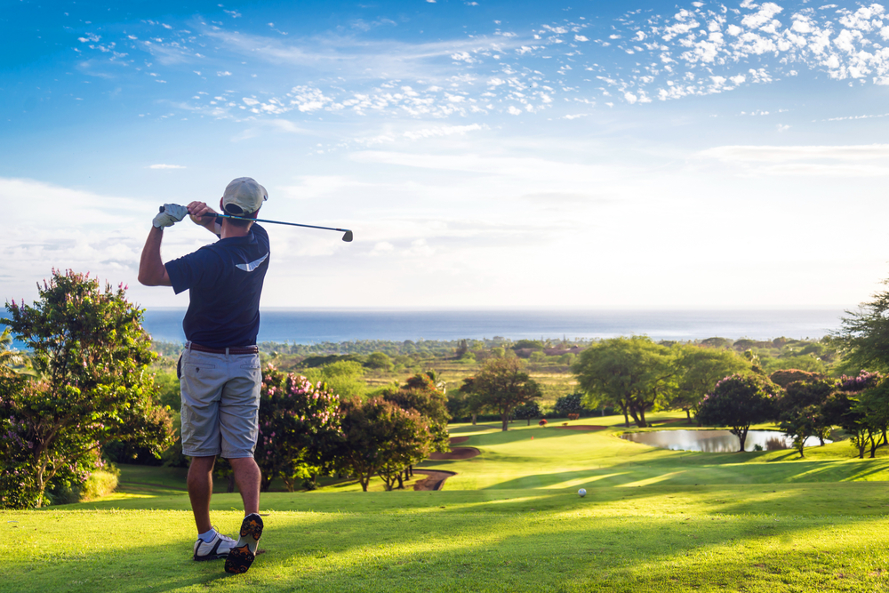 Growing the game. Golfer hitting into the distance