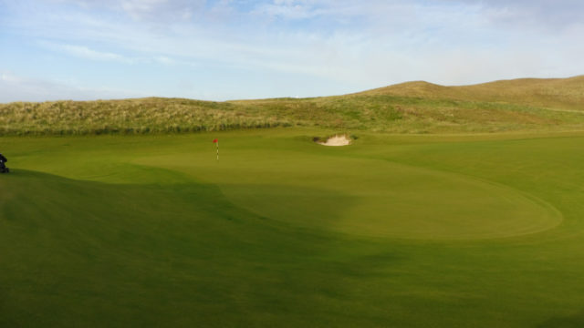 The 14th green at Cape Wickham Links