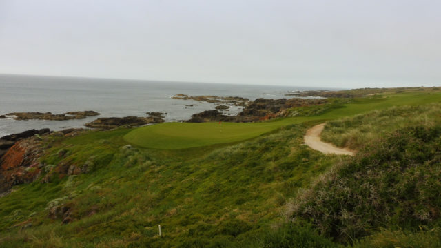 The 16th green at Cape Wickham Links