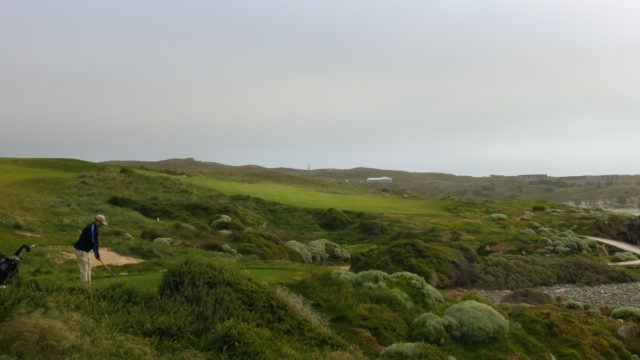 The 16th tee at Cape Wickham Links