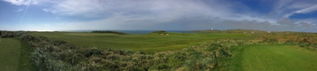 Panoramic view from the 5th tee at Cape Wickham Links