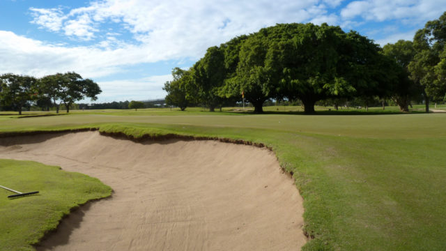 Photo from 2012 of 10th bunker at Royal Queensland Golf Club