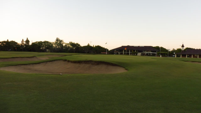 The 18th green at Royal Queensland Golf Club