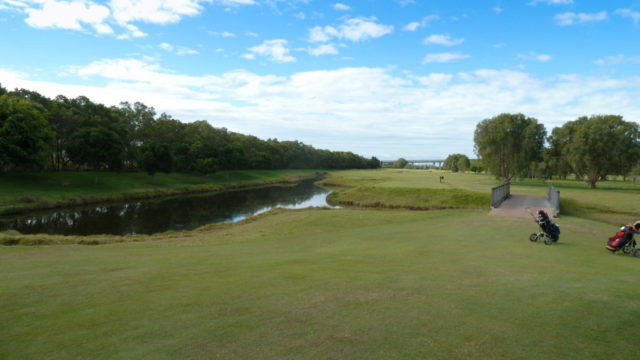 Th 9th tee at Royal Queensland Golf Club