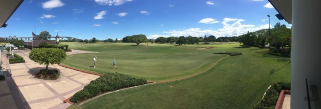 Panoramic view from the clubhouse at Royal Queensland Golf Club