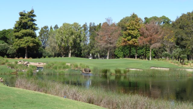 The 14th tee at Lakelands Golf Club