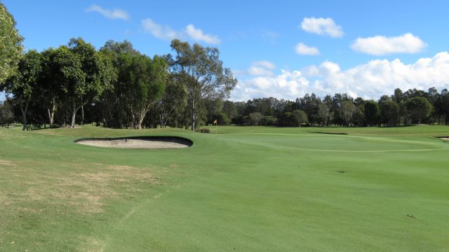 The 16th green at Lakelands Golf Club