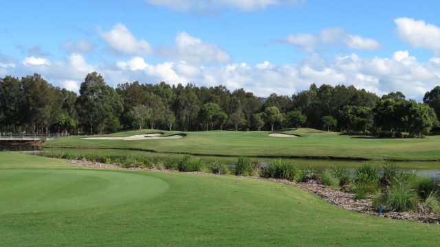 The 17th tee at Lakelands Golf Club