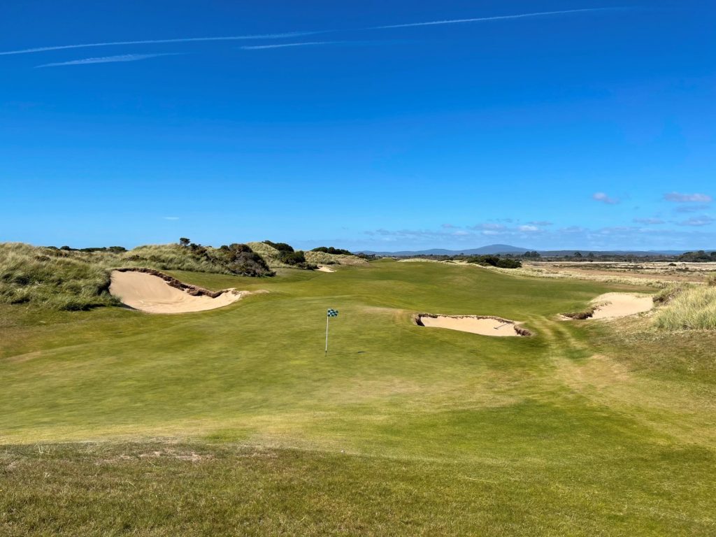 Looking back from the 3rd green at Barnbougle Dunes