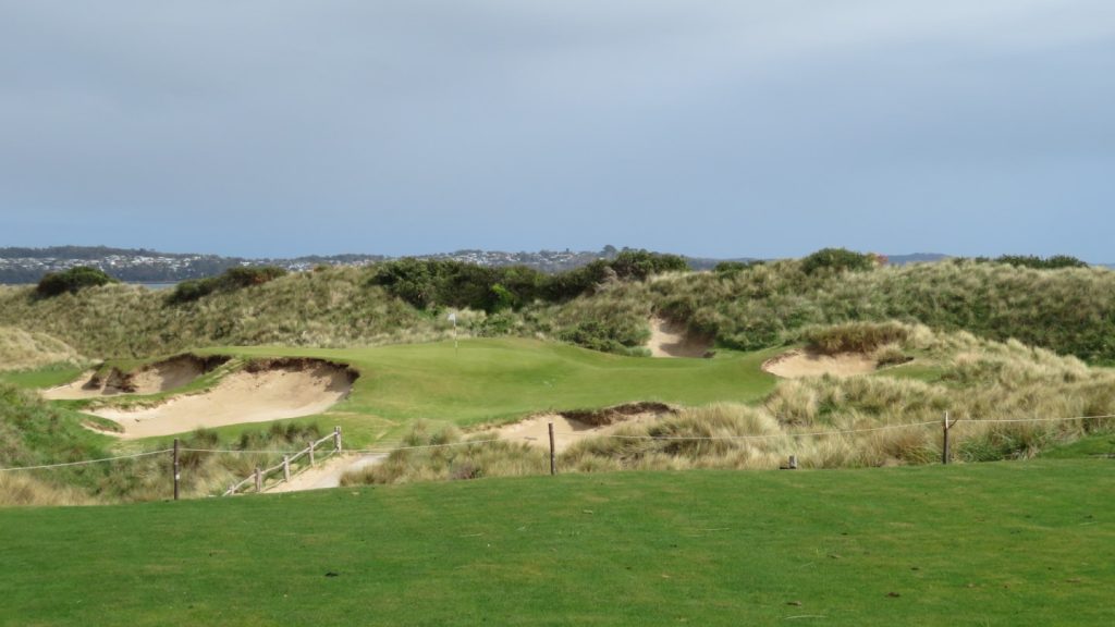 View from the 7th tee in 2018 at Barnbougle Dunes