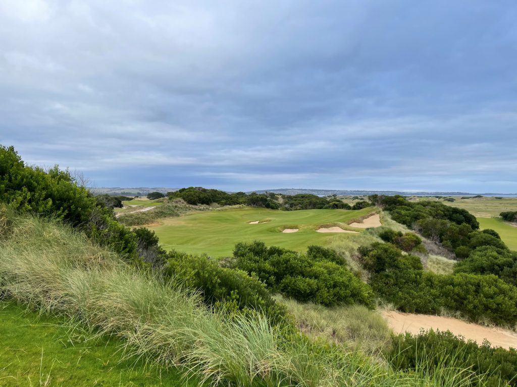 View from the middle tee of the 4th hole on Bougle Run