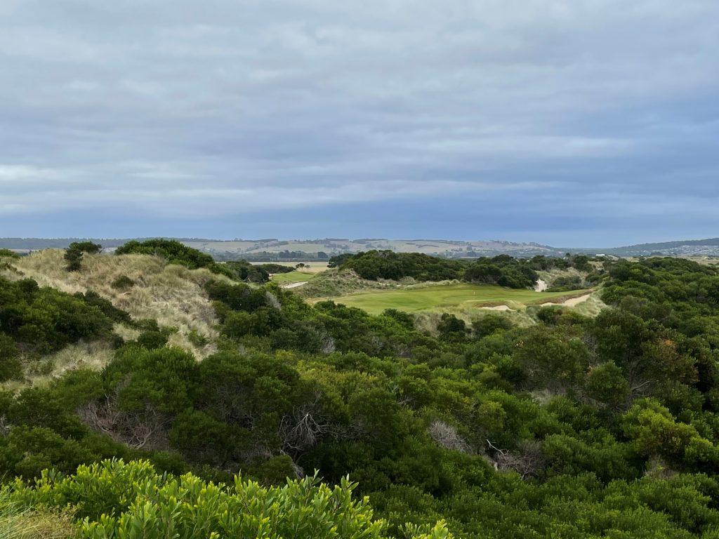 View from the back tee of the 4th hole on Bougle Run