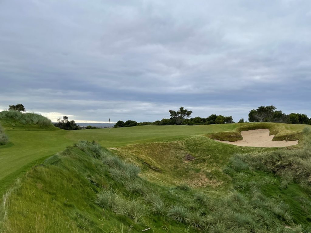 Looking across at the 7th green of Bougle Run