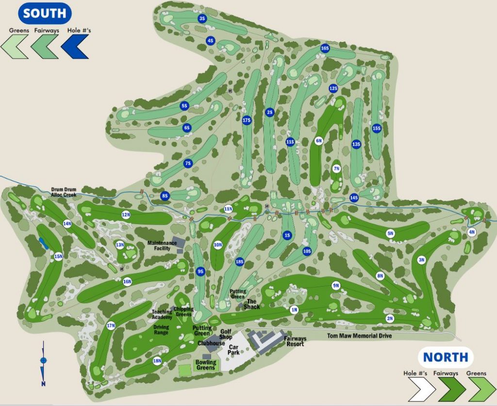 Course map of Rosebud Country Club