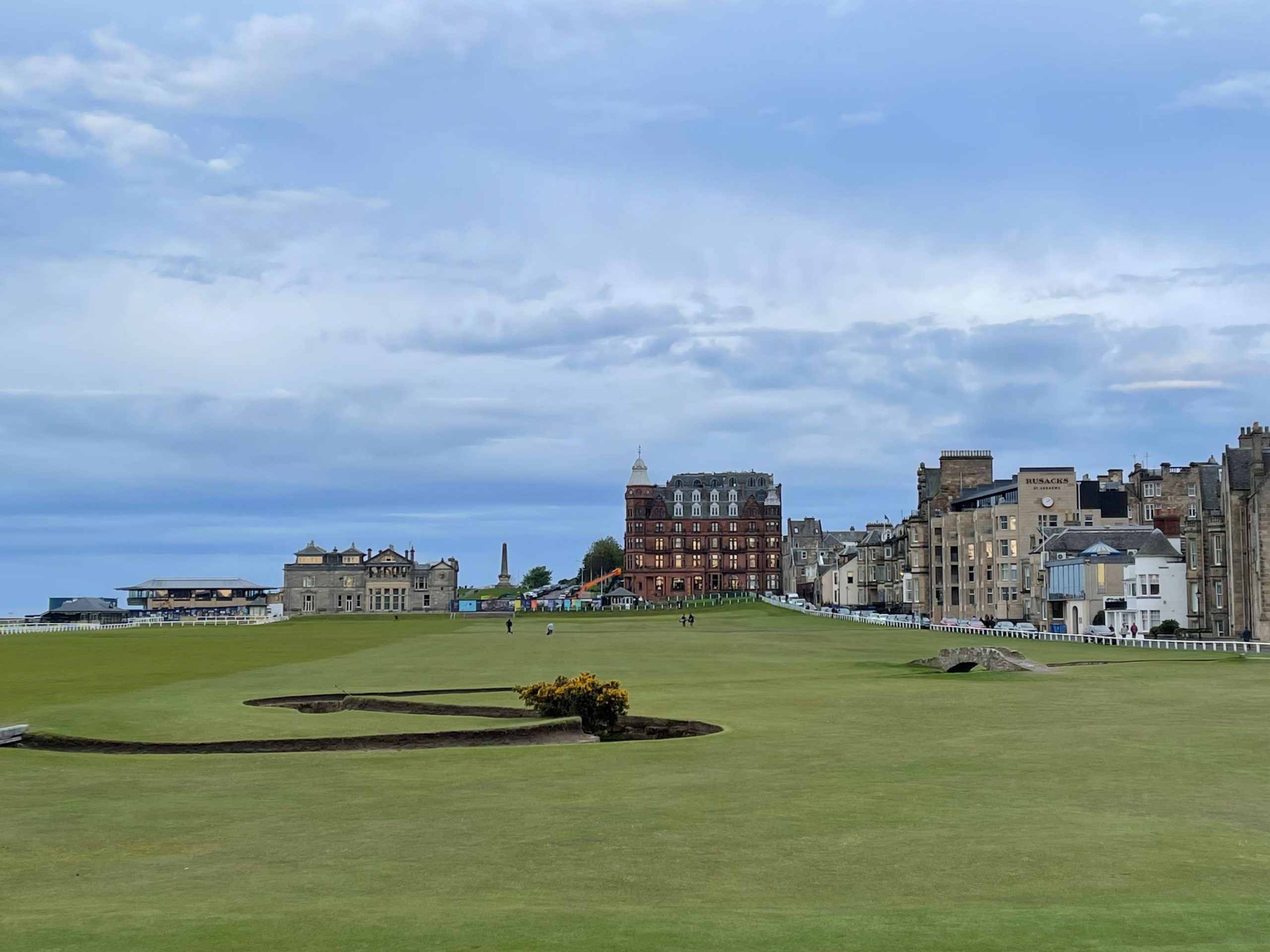 Looking from the 18th tee of St Andrews Old Course along the fairway